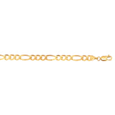 10K Yellow Gold 6.6mm Figaro 8.5 Chain Bracelet with Lobster Lock